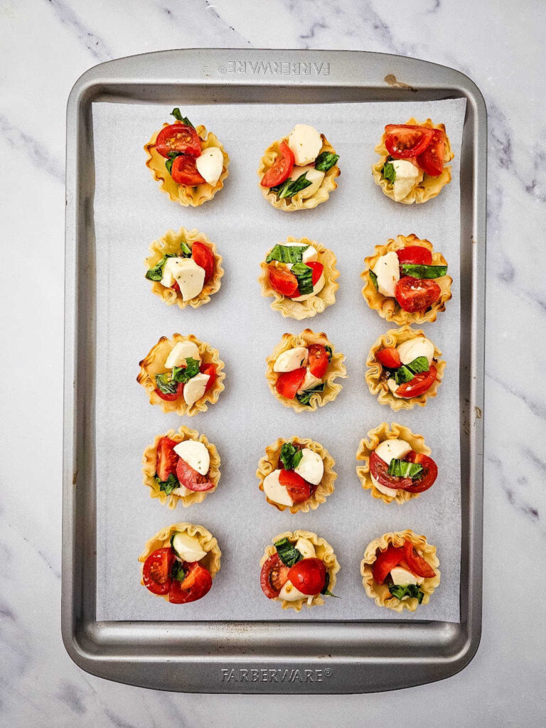 Mini caprese cups process 5
