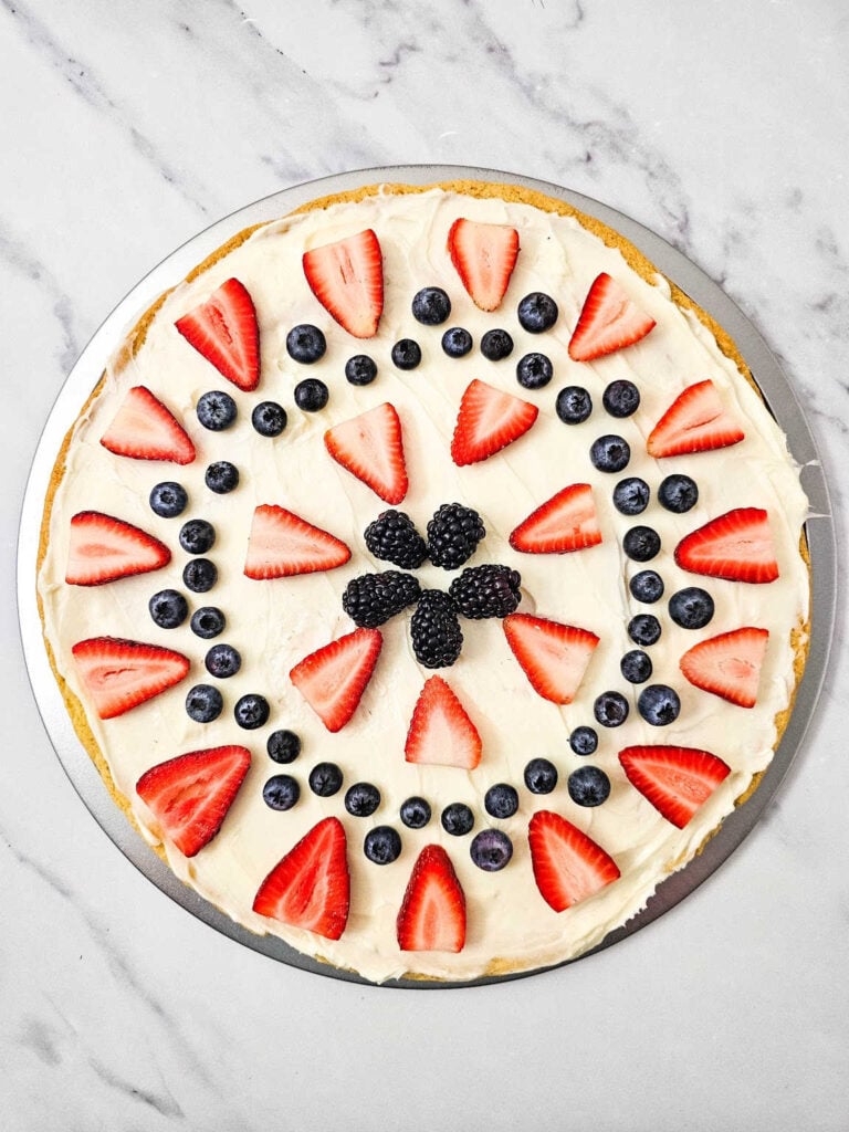 Red White and Blue Fruit Pizza process 12