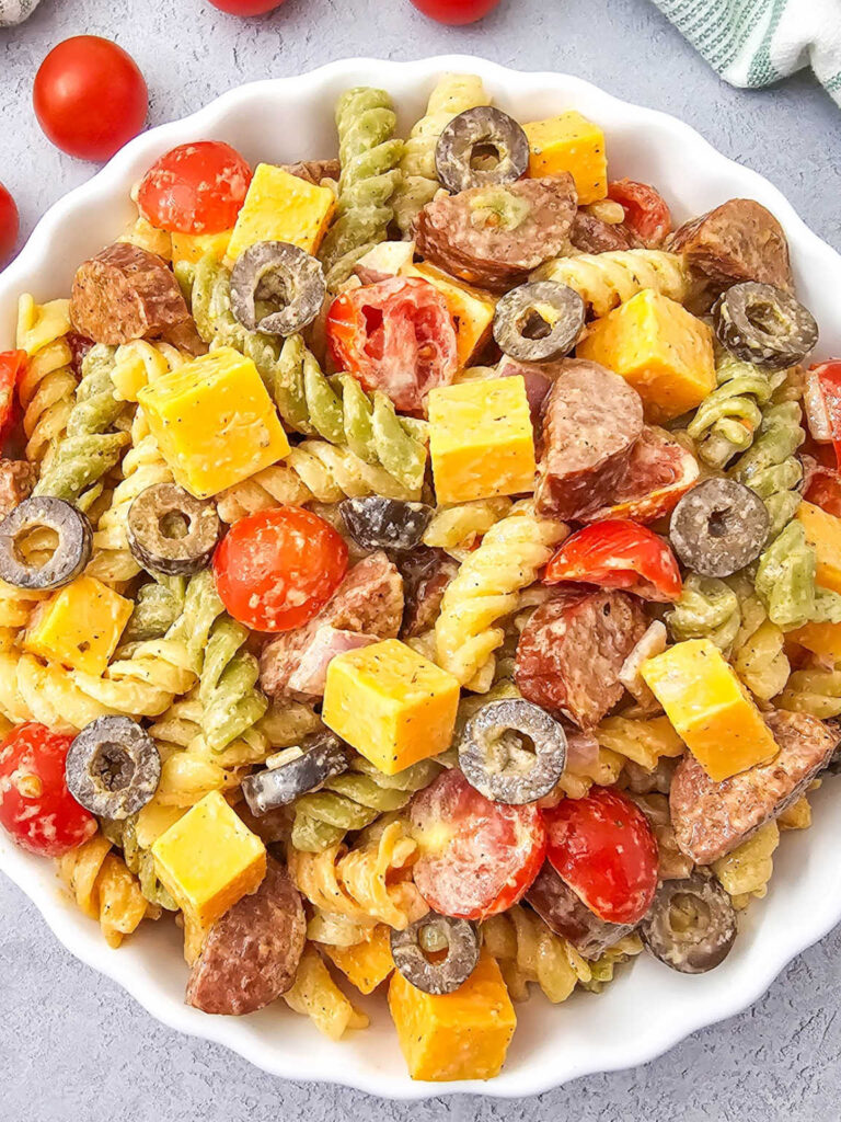 Smoked sausage pasta salad