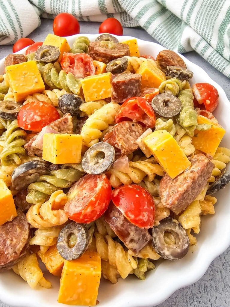 Smoked sausage pasta salad