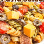 Smoked sausage pasta salad pin