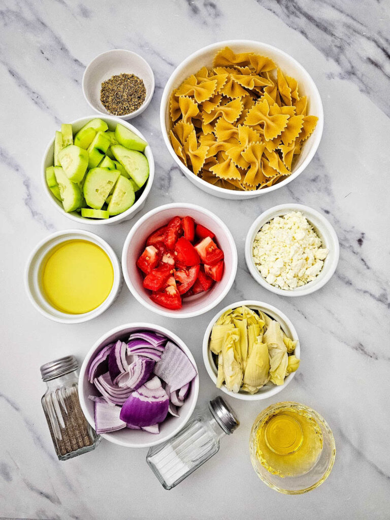 Greek pasta salad ingredients