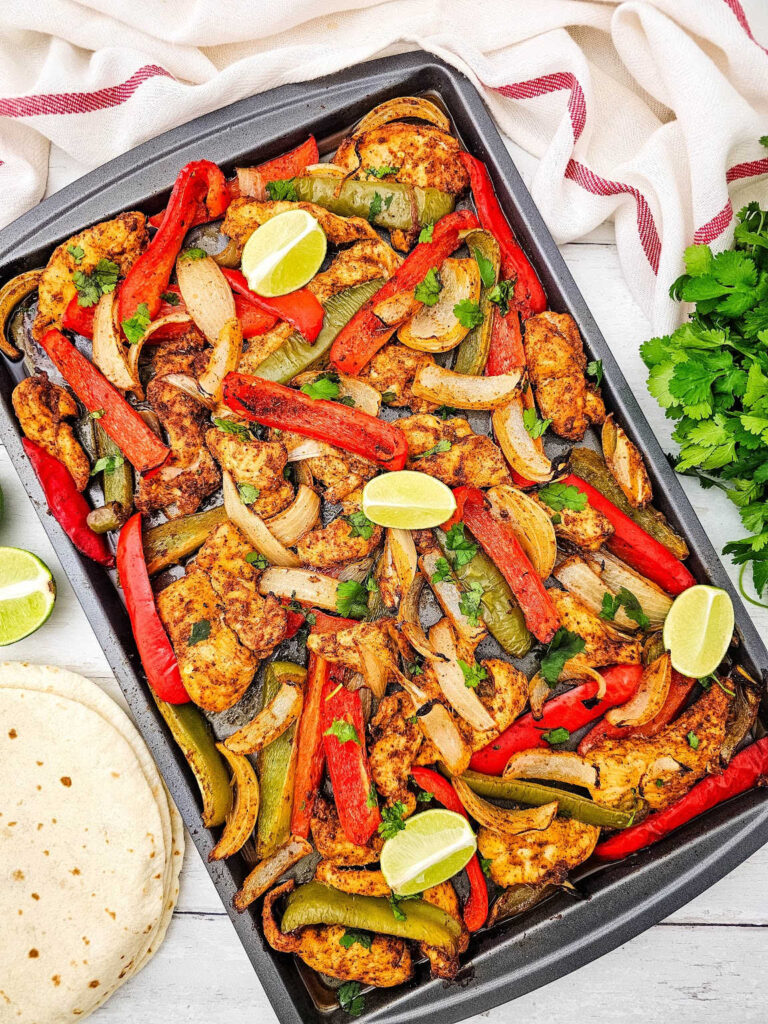 Sheet pan chicken fajitas