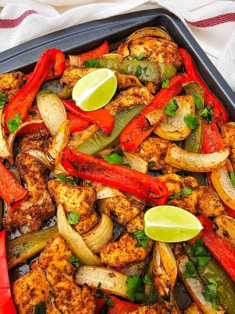 Sheet pan chicken fajitas
