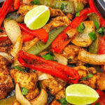 Sheet pan chicken fajitas pin