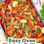 Sheet pan chicken fajitas pin