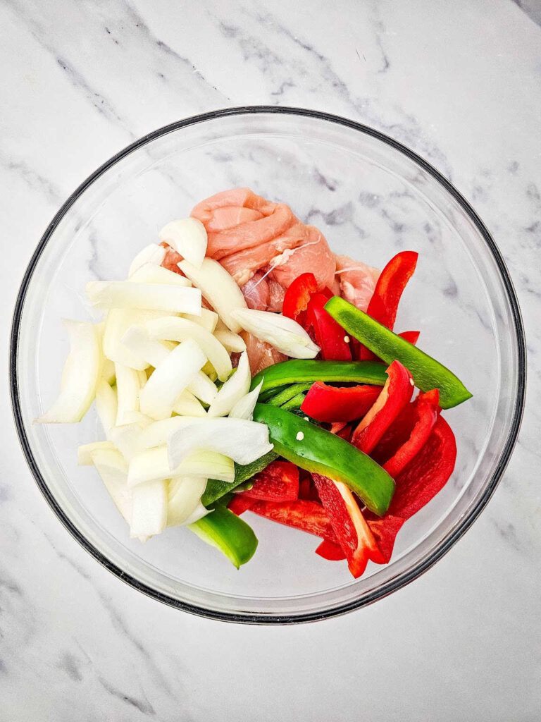 Sheet pan chicken fajitas process 3