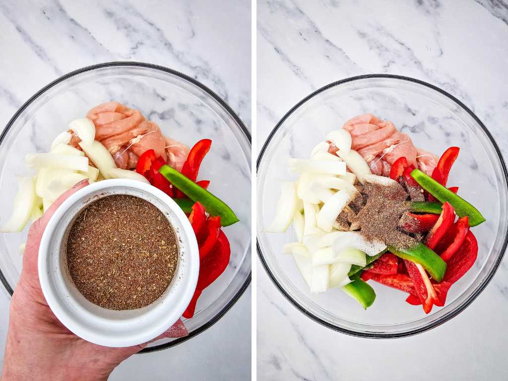 Sheet pan chicken fajitas process 4