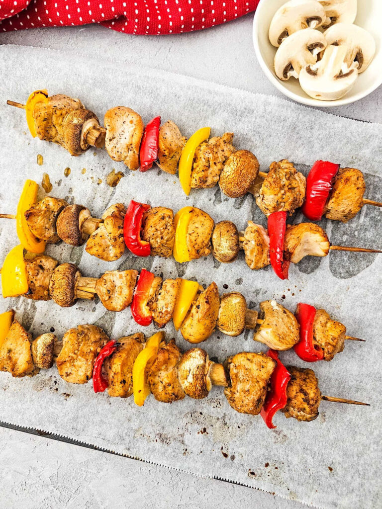 Sheet pan chicken kabobs
