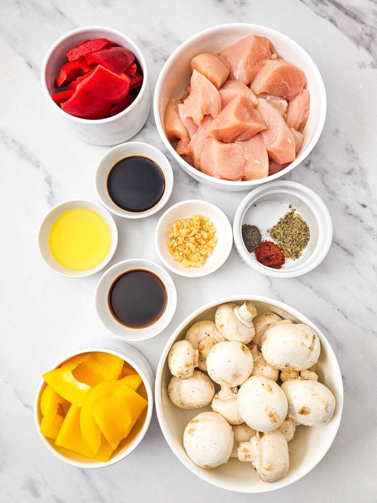 Sheet pan chicken kabobs ingredients