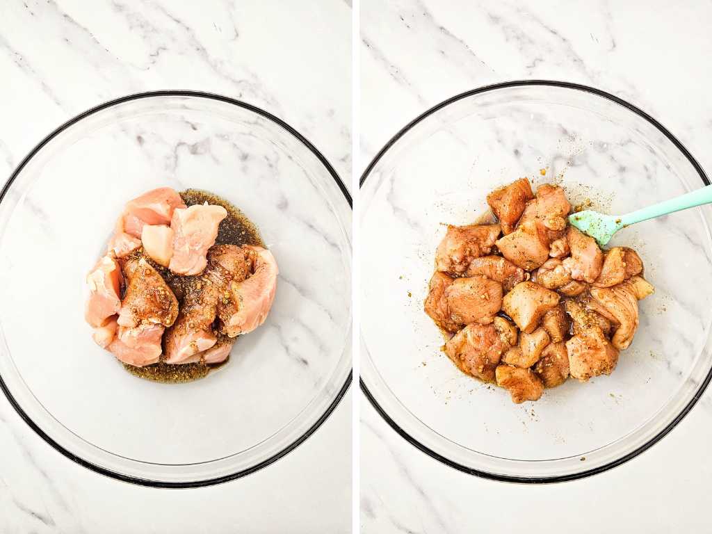 Sheet pan chicken kabobs process 5