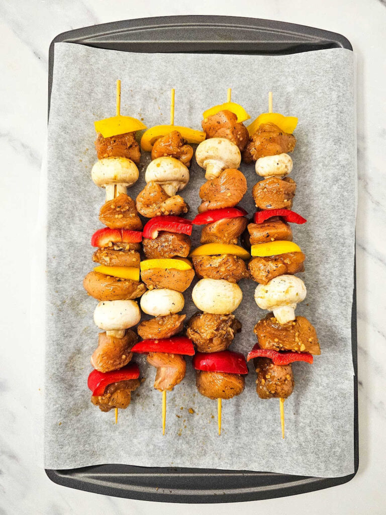 Sheet pan chicken kabobs process 9