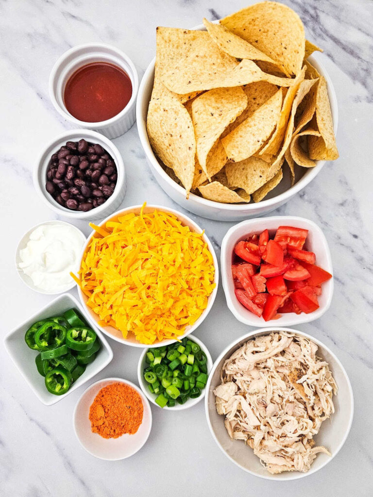 Sheet pan chicken nachos ingredients