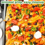Sheet pan chicken nachos pin