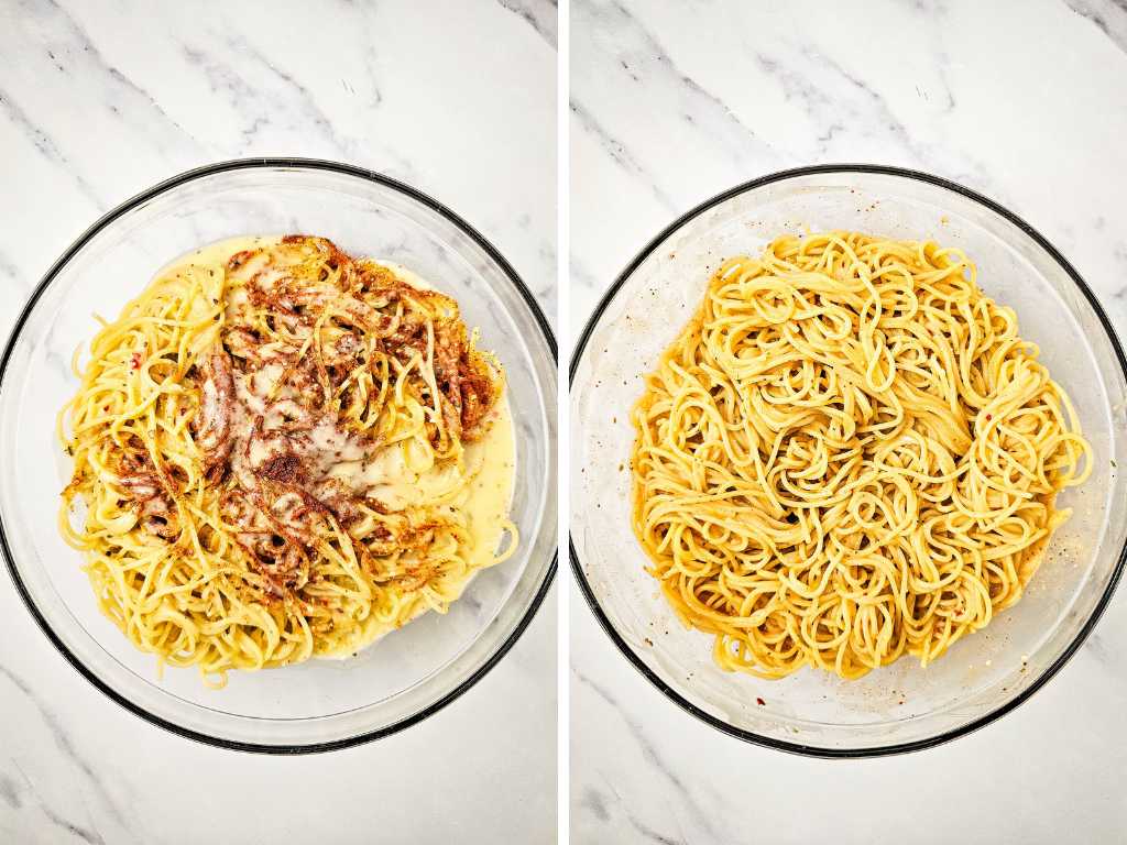 Summer spaghetti salad process 3