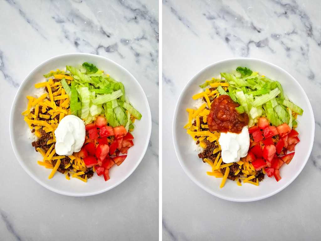 Taco rice bowl process 6