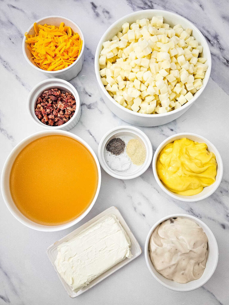 Crockpot loaded potato soup ingredients