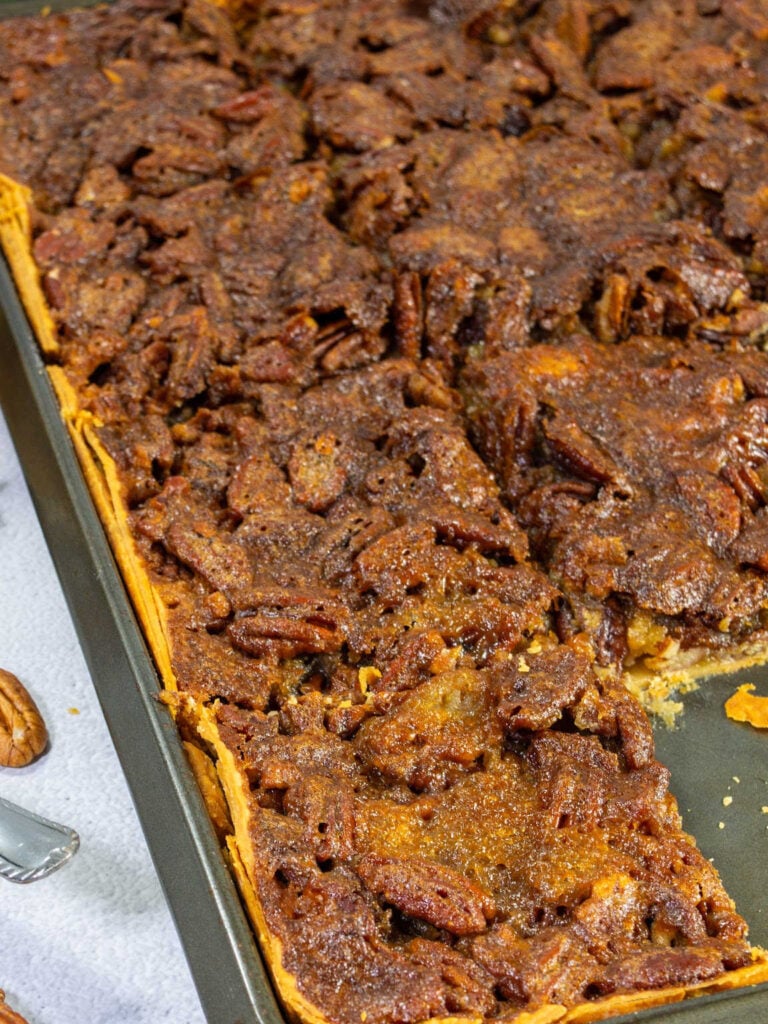 Pecan slab pie