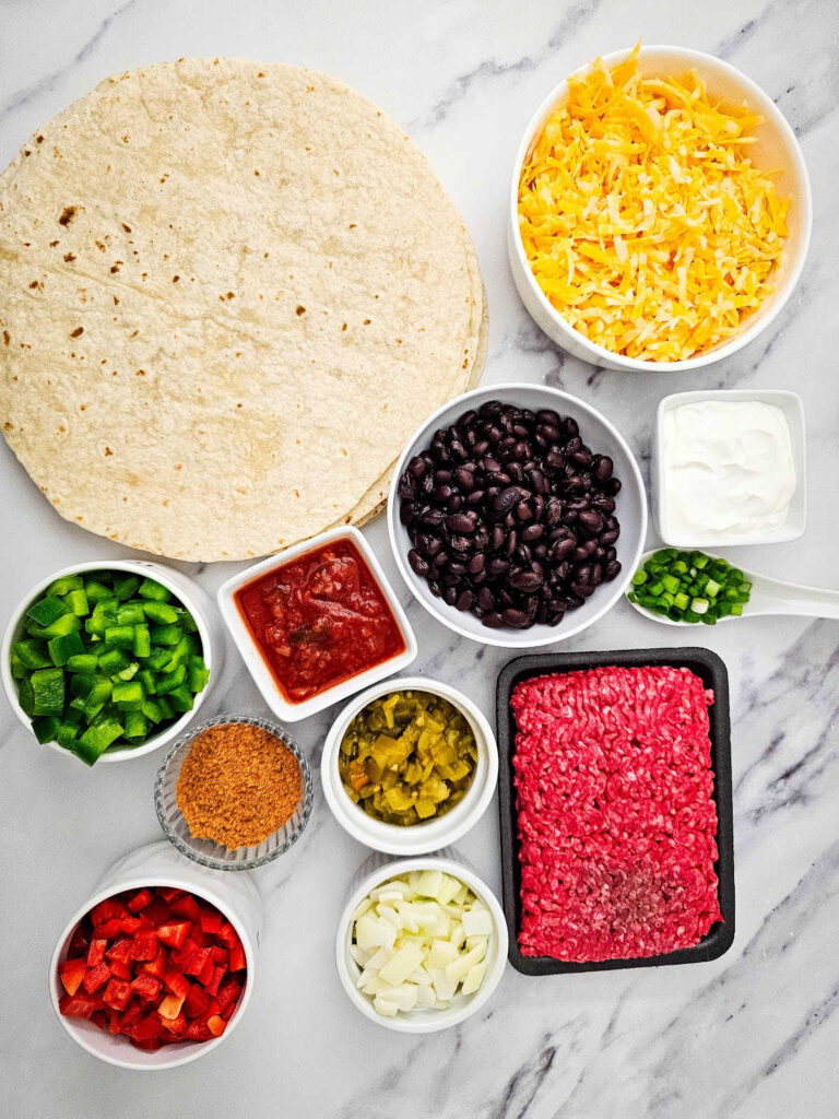 Sheet Pan Tex Mex Quesadillas ingredients
