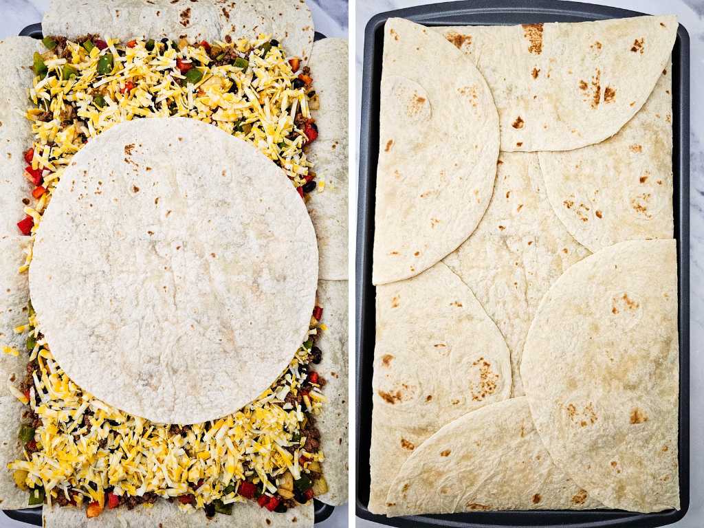 Sheet Pan Tex Mex Quesadillas process 9
