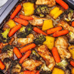Sheet pan honey garlic chicken and veggies