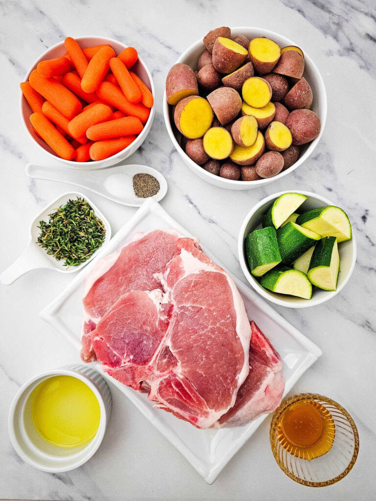 Sheet pan honey glazed pork chops ingredients