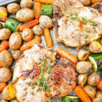 Sheet pan honey glazed pork chops pin
