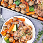 Sheet pan honey glazed pork chops pin