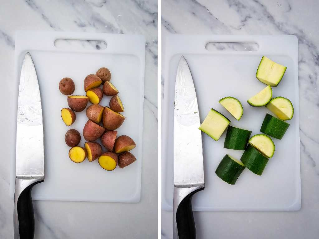 Sheet pan honey glazed pork chops process 2