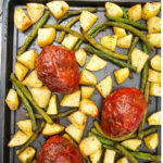 Sheet pan mini meatloaf and veggies