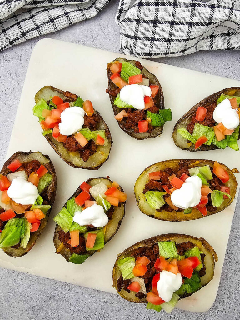 Taco potato skins