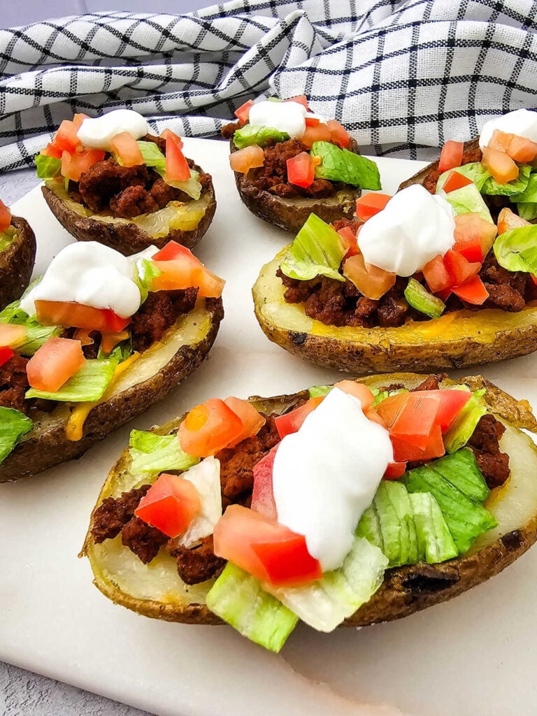 Taco potato skins