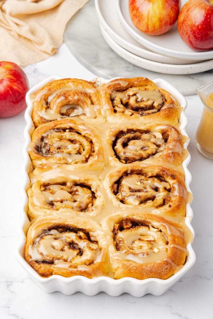 Apple Cinnamon Rolls With Maple Glaze