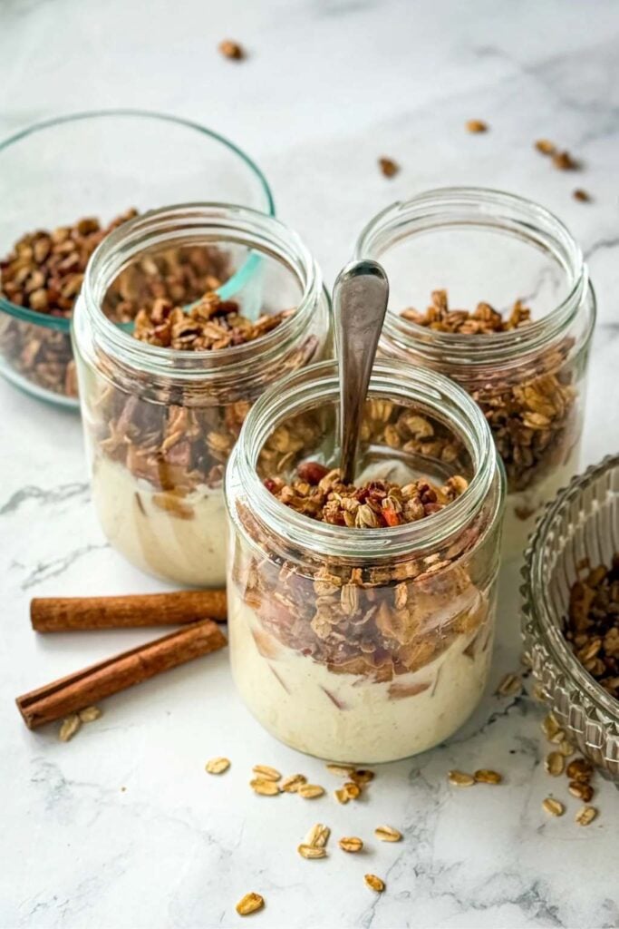 Apple Crisp Protein Breakfast Jars