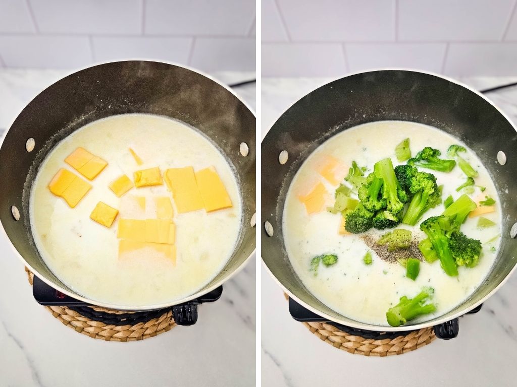 Broccoli Cheese Soup with Velveeta process 5
