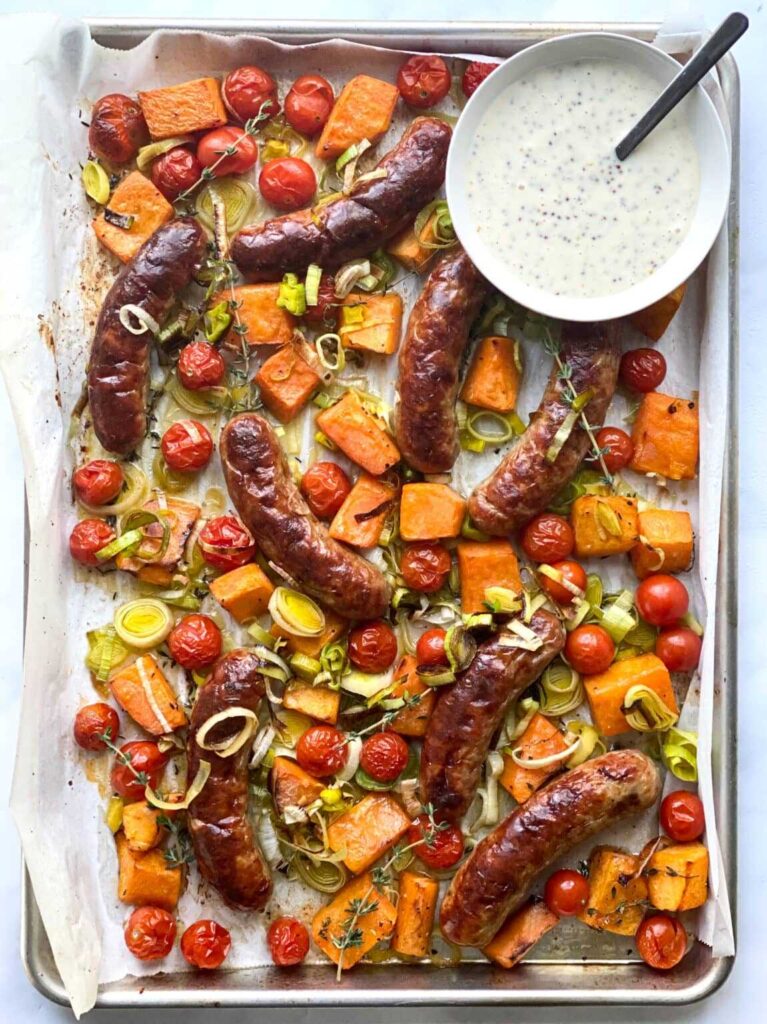 Butternut Squash and Sausage Sheet Pan Dinner