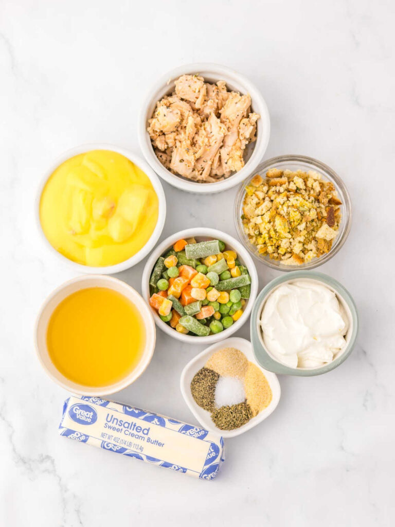 Chicken and stuffing pot pie casserole ingredients