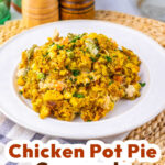 Chicken and stuffing pot pie casserole pin