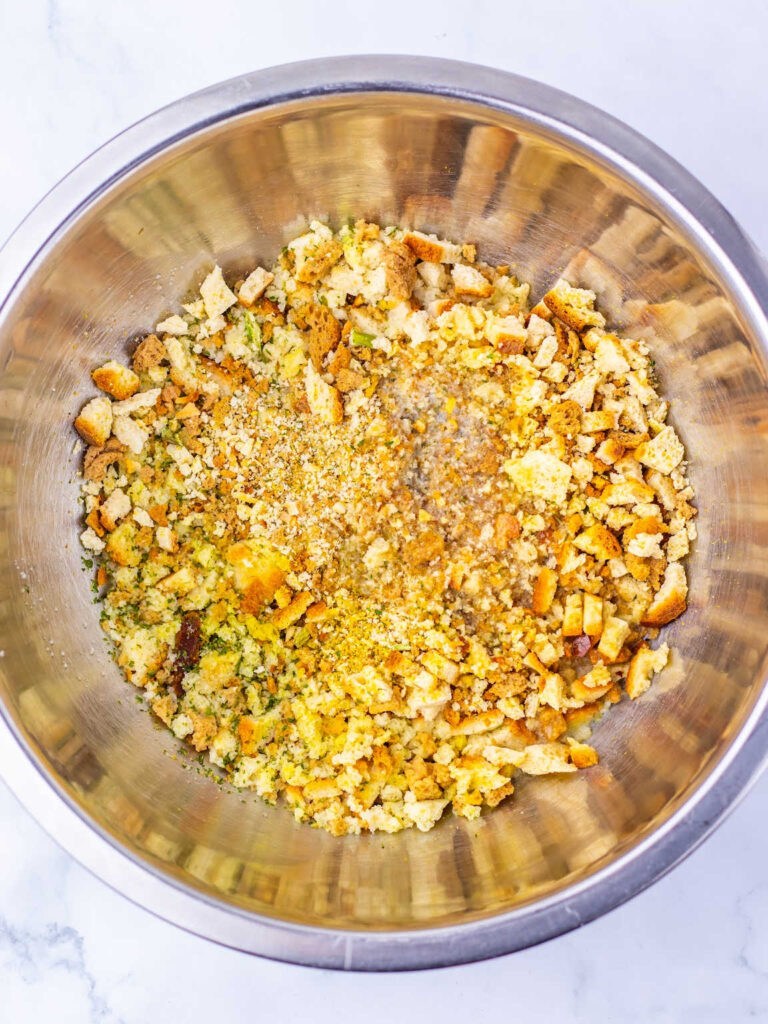 Chicken and stuffing pot pie casserole process 4