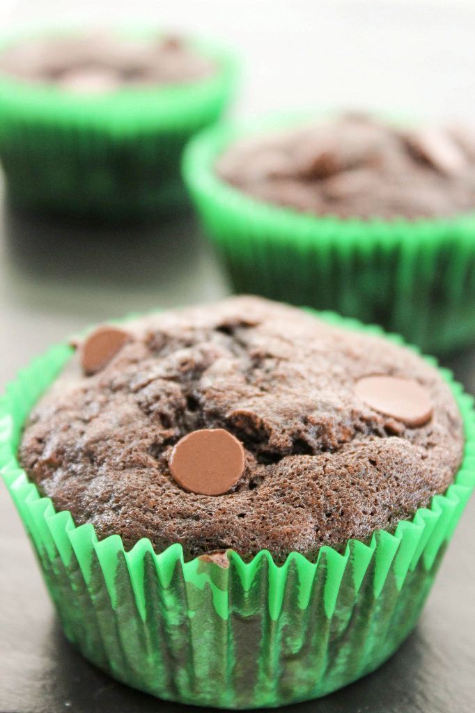 Chocolate Zucchini Muffins With Chocolate Chips