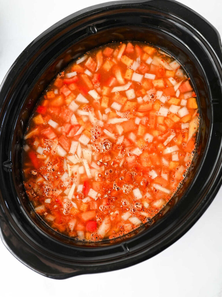 Crockpot chicken tortilla soup process 3