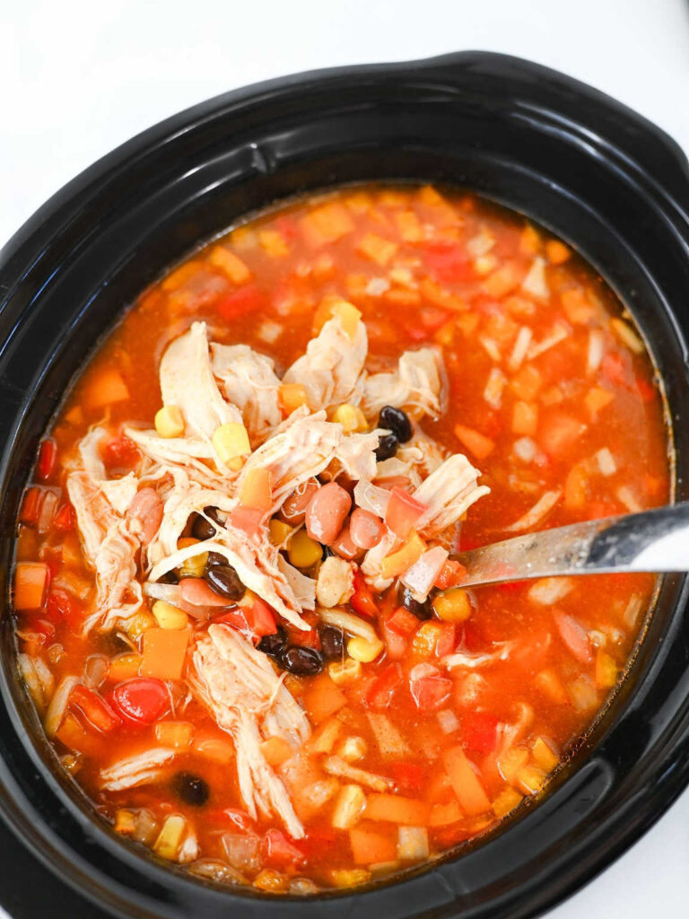 Crockpot chicken tortilla soup process 5