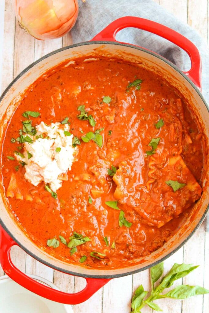One Pot Lasagna Soup
