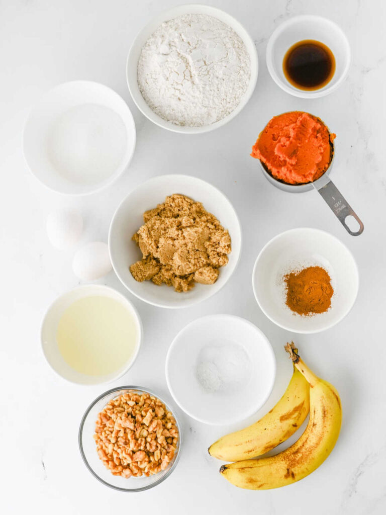Pumpkin banana bread ingredients