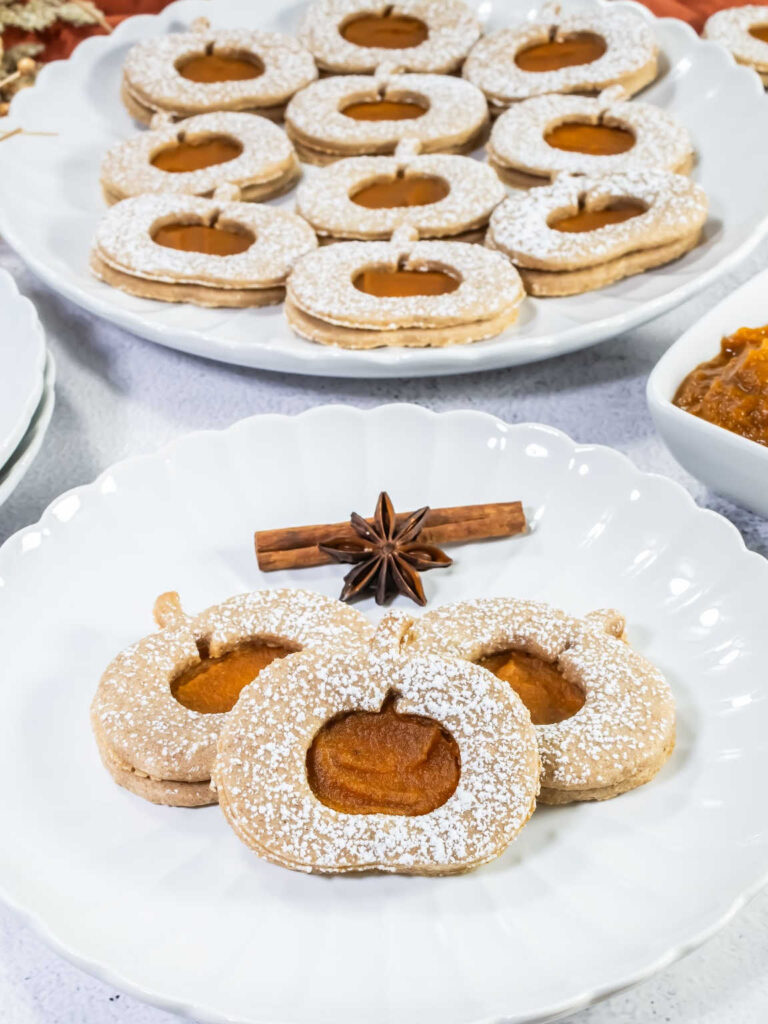Pumpkin linzer cookies