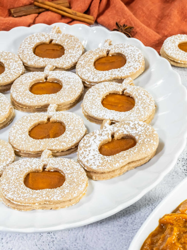 Pumpkin linzer cookies
