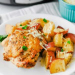 Slow cooker garlic parmesan chicken and potatoes