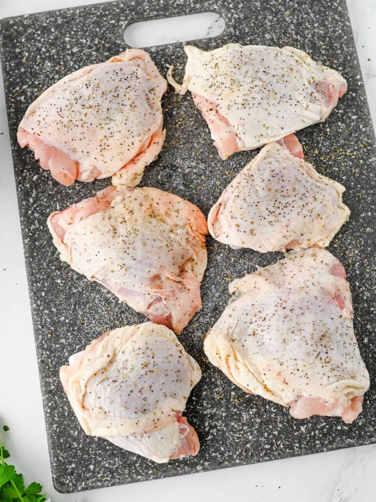 Slow cooker garlic parmesan chicken and potatoes process 1