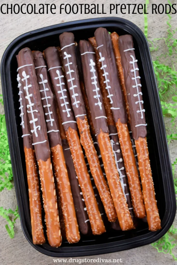 Chocolate Football Pretzel Rods