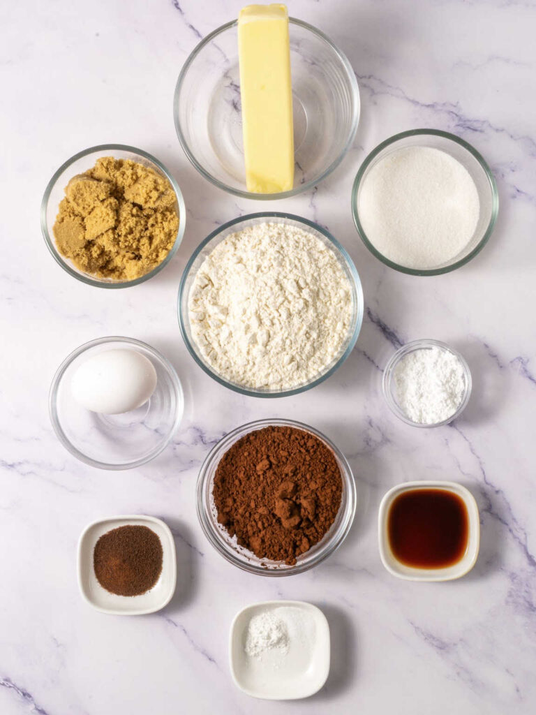 Chocolate Linzer Cookies ingredients for cookie base